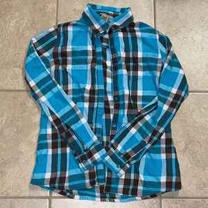 blue and black kids flannel